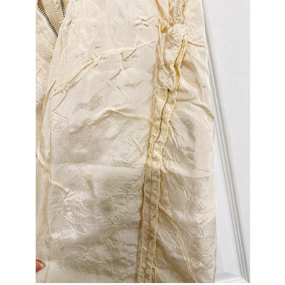 Vintage 1960s Era Ivory Floral Brocade Mandarin Collar Sheath Dress Handmade - Picture 5 of 8